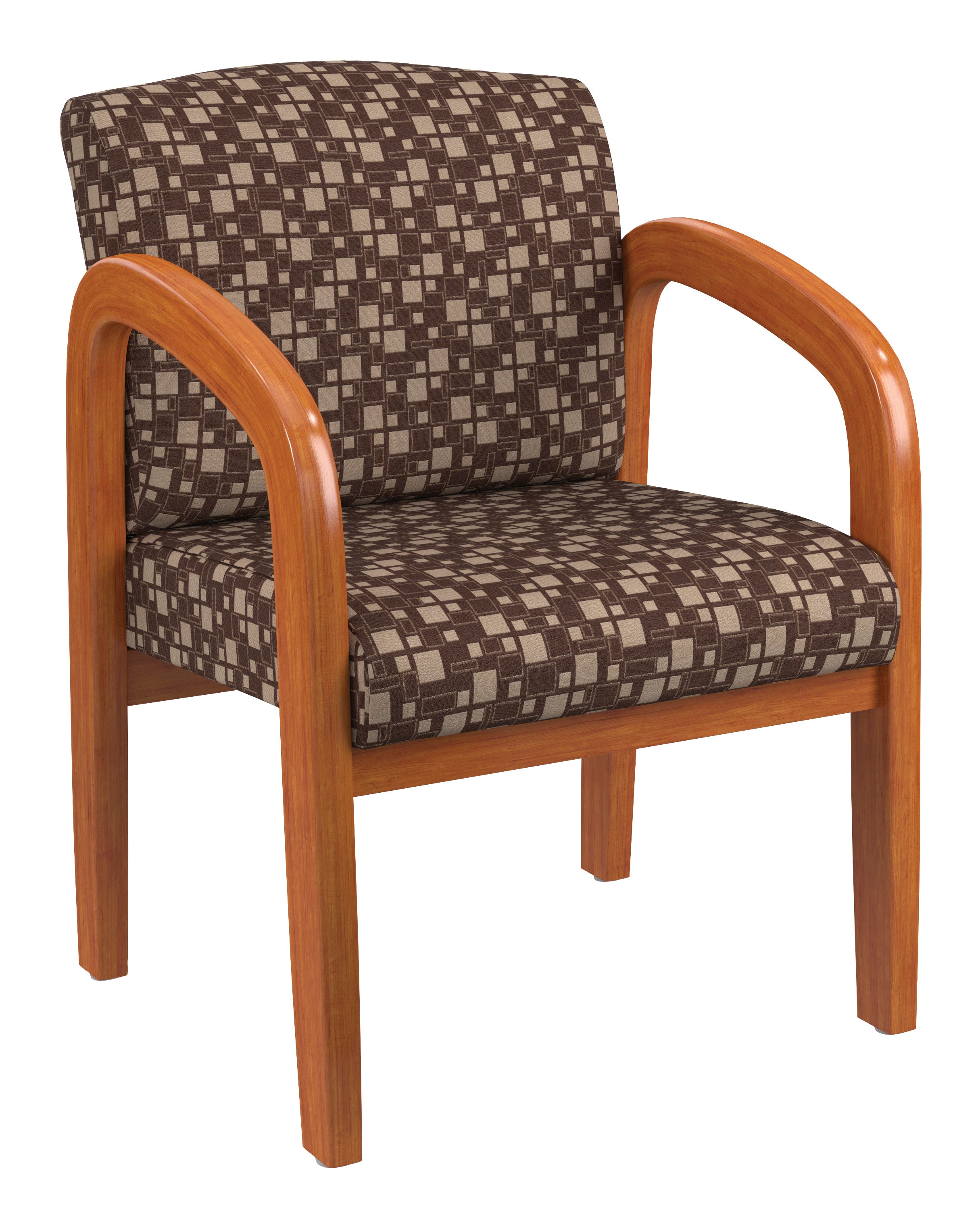 Medium Oak Finish Wood Visitor Chair 2